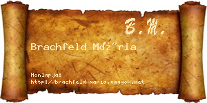 Brachfeld Mária névjegykártya
